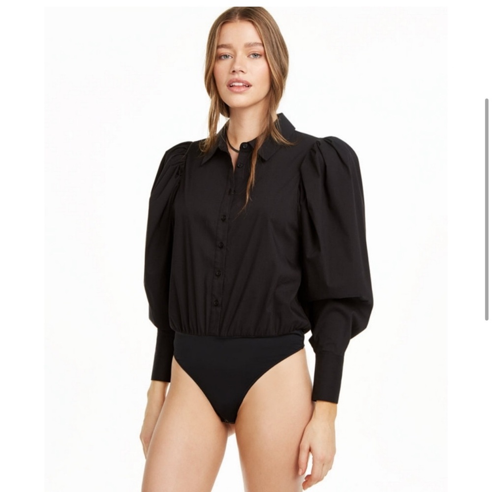 WEWOREWHAT black puff sleeve bodysuit NEW WITHOUT TAG! - Picture 2 of 4